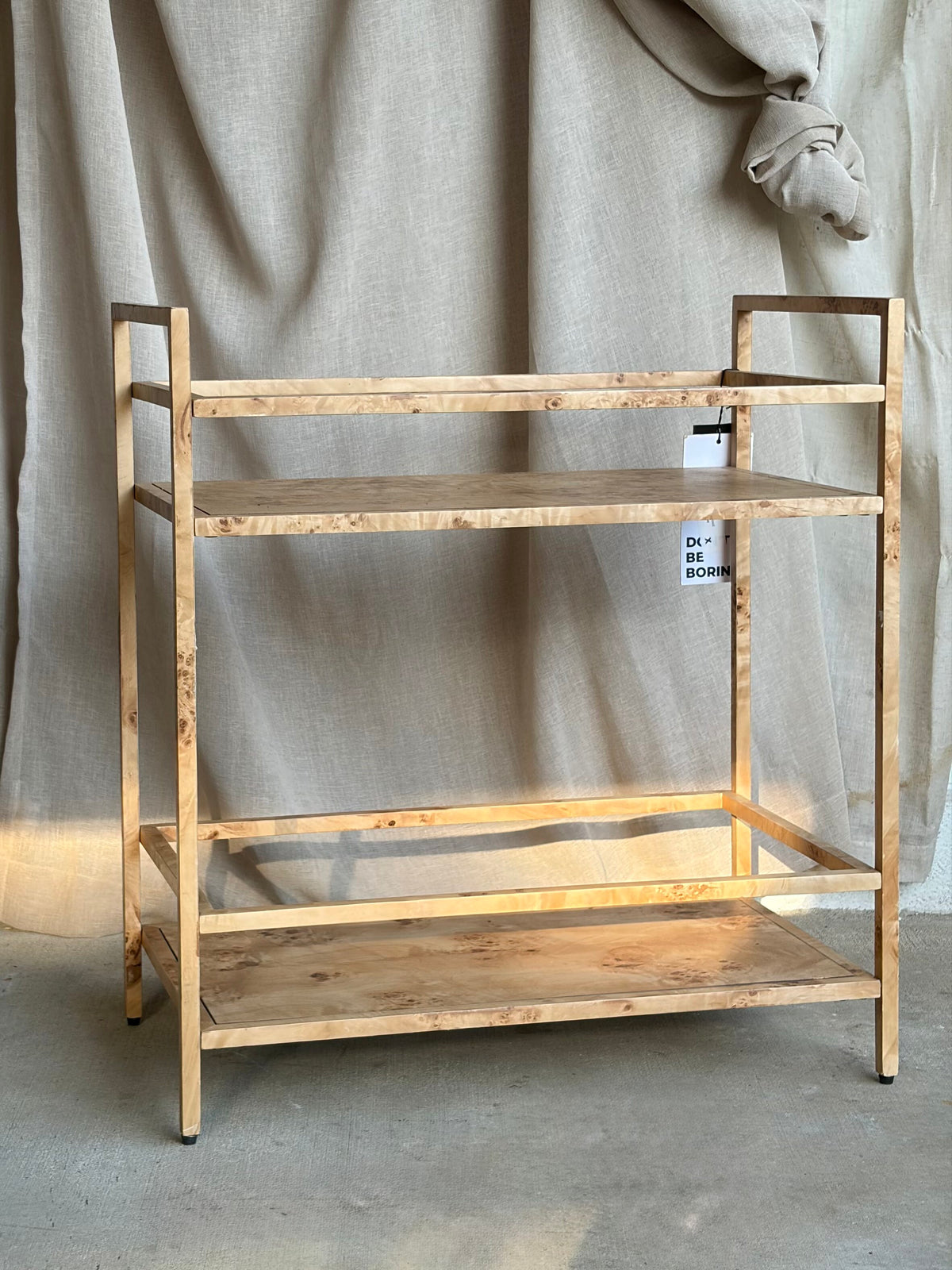 Natural Burl Wood Bar Cart - Designer