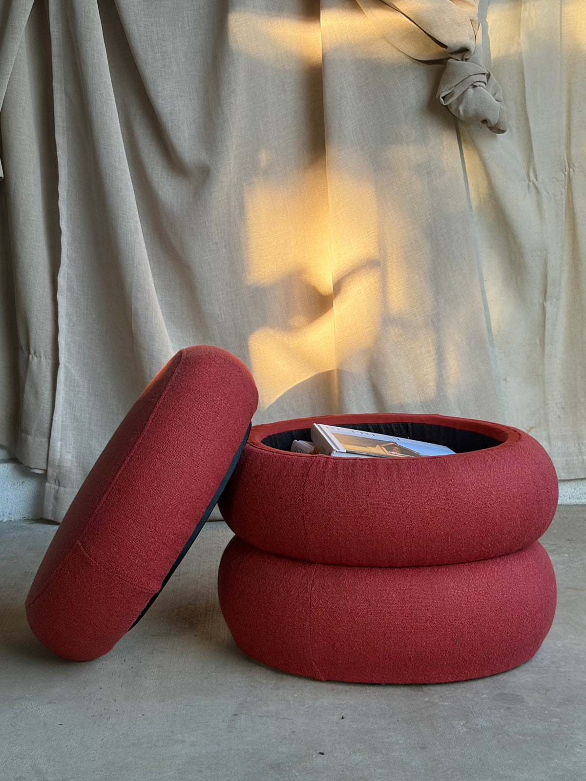 Rust Stacked Teddy Storage Stool