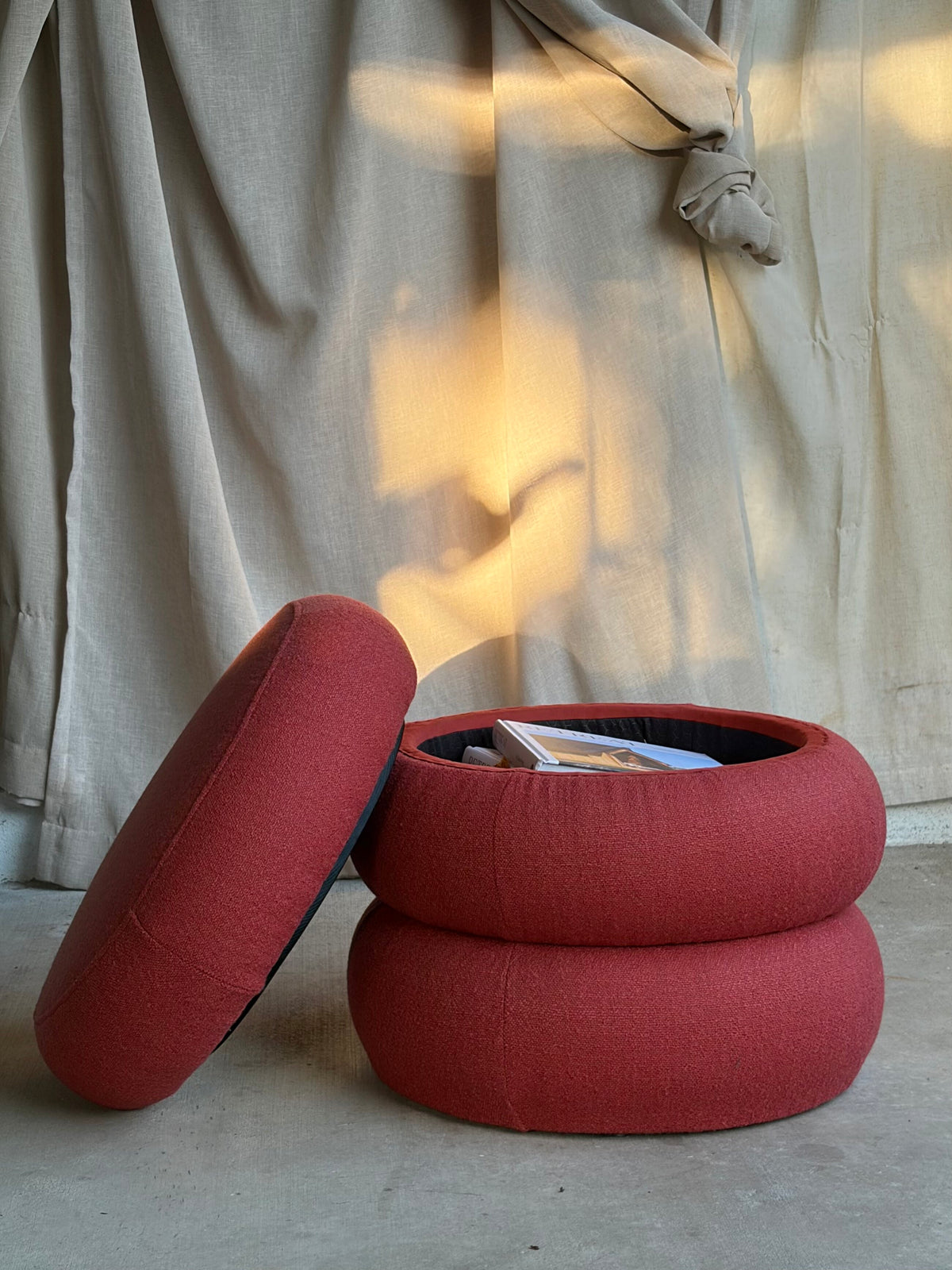 Rust Stacked Teddy Storage Stool