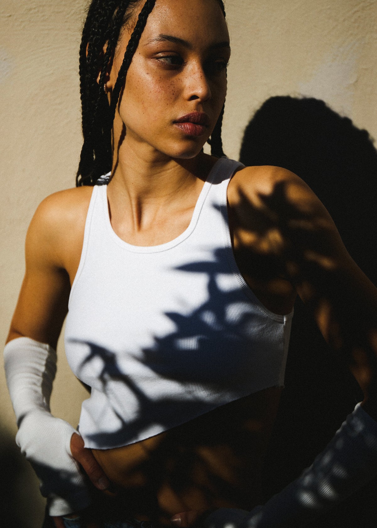 White Asymmetric Tank Set