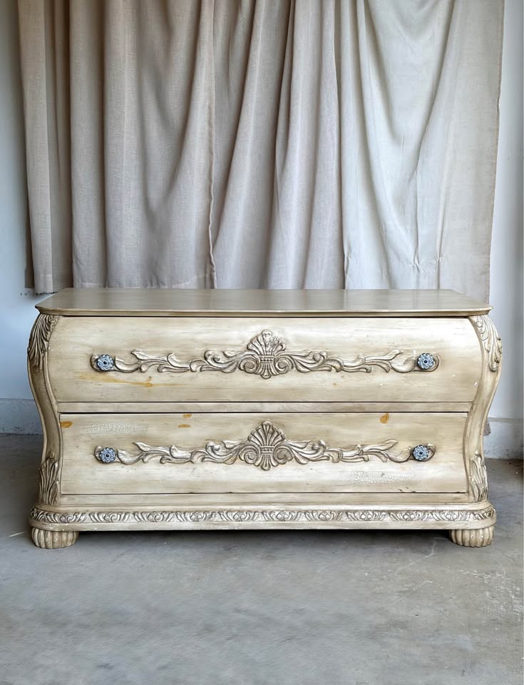French Provincial Two-Drawer Bombé Cheste