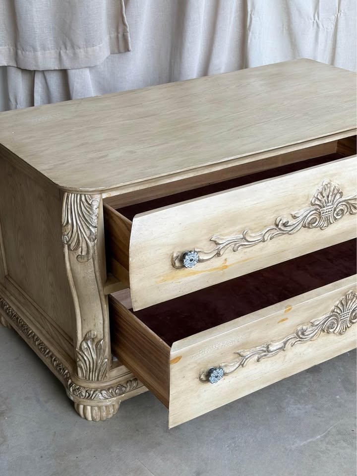 French Provincial Two-Drawer Bombé Cheste
