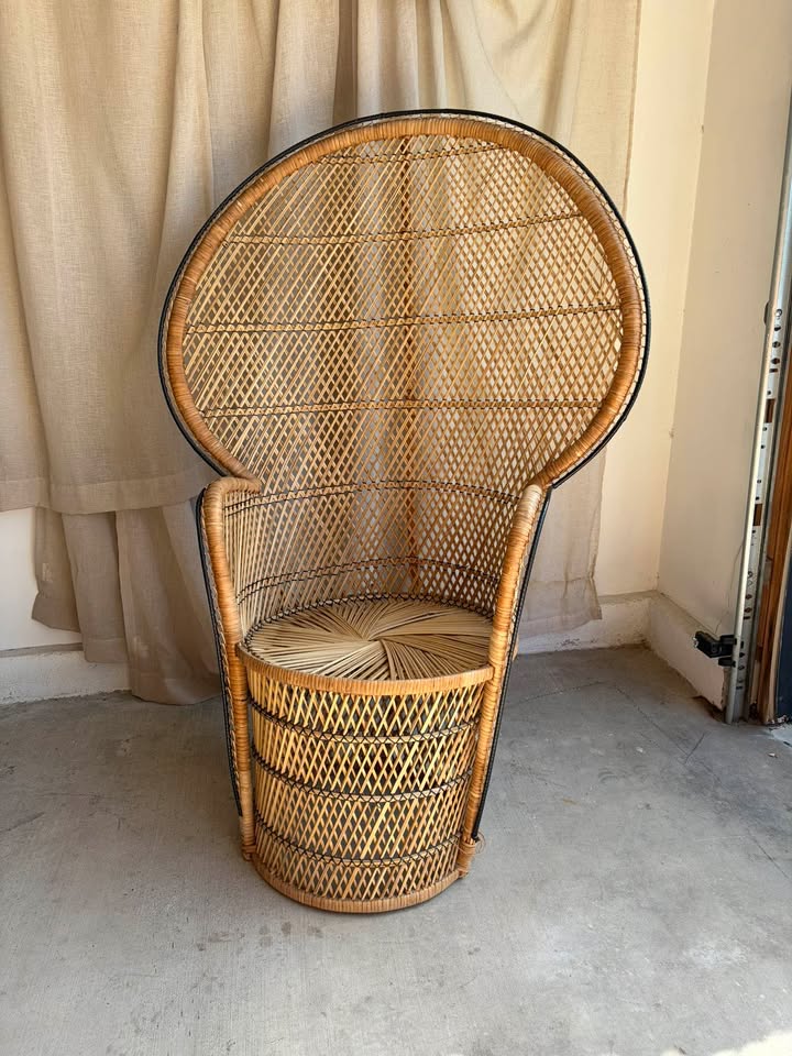 Vintage Wicker Peacock Chair
