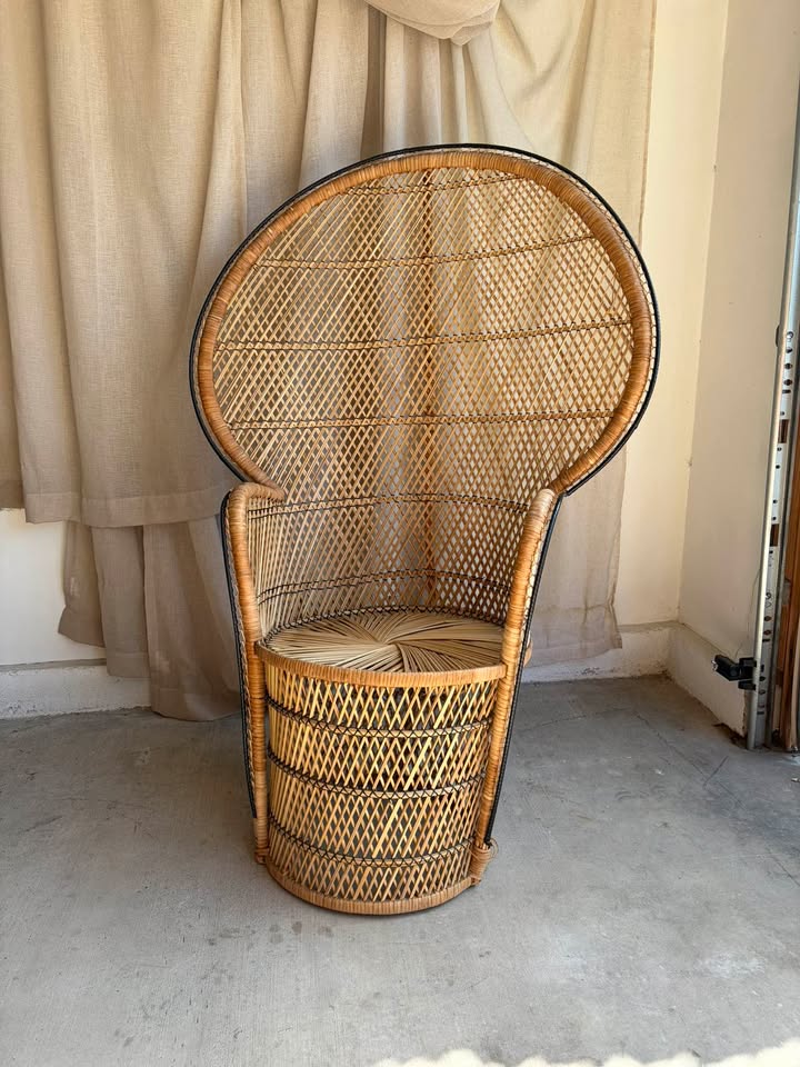 Vintage Wicker Peacock Chair