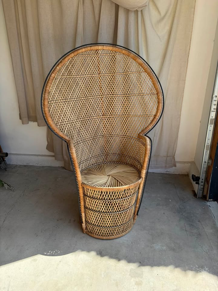 Vintage Wicker Peacock Chair