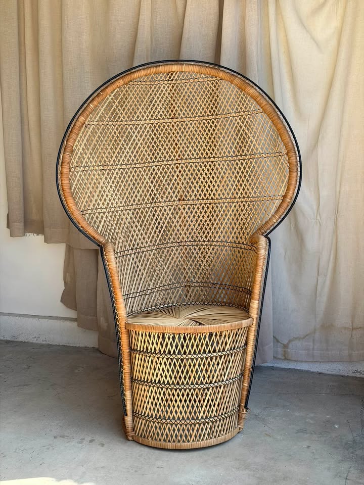 Vintage Wicker Peacock Chair