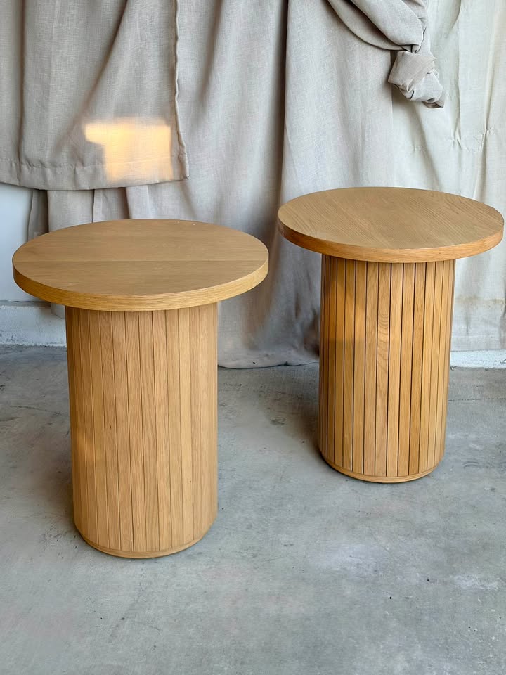 Pair of Joybird Honey Oak Side Tables