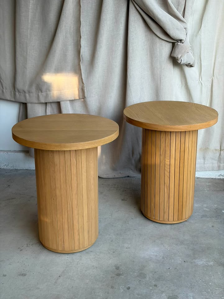 Pair of Joybird Honey Oak Side Tables