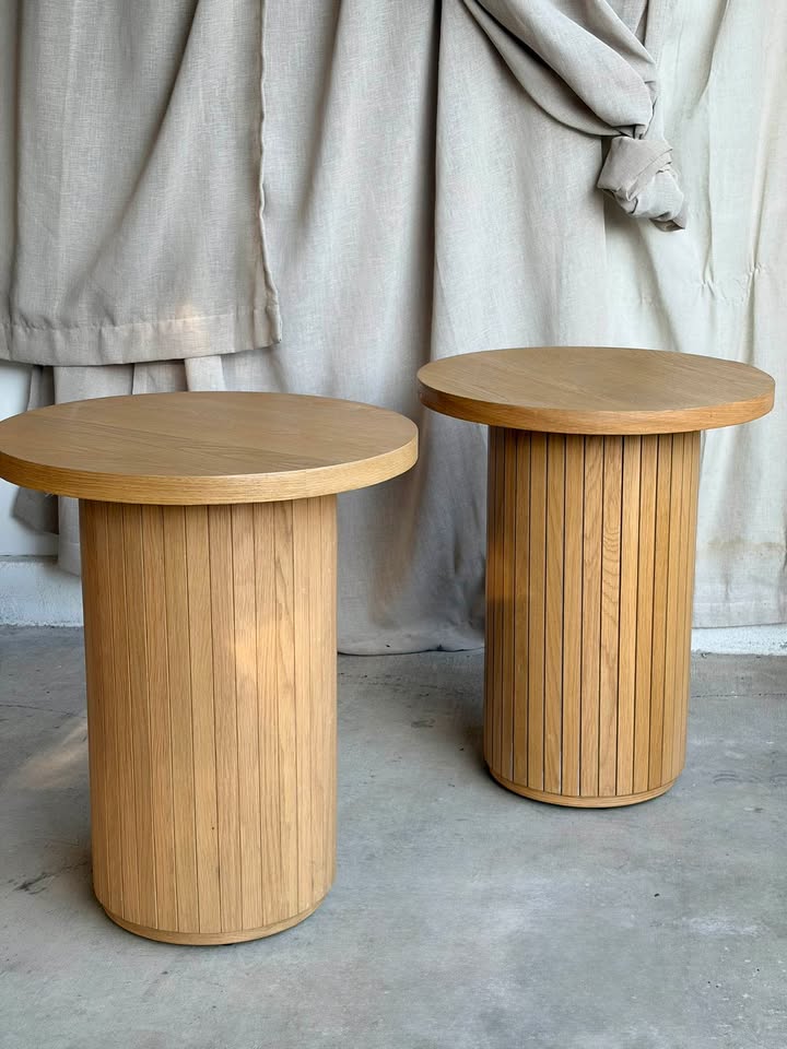 Pair of Joybird Honey Oak Side Tables