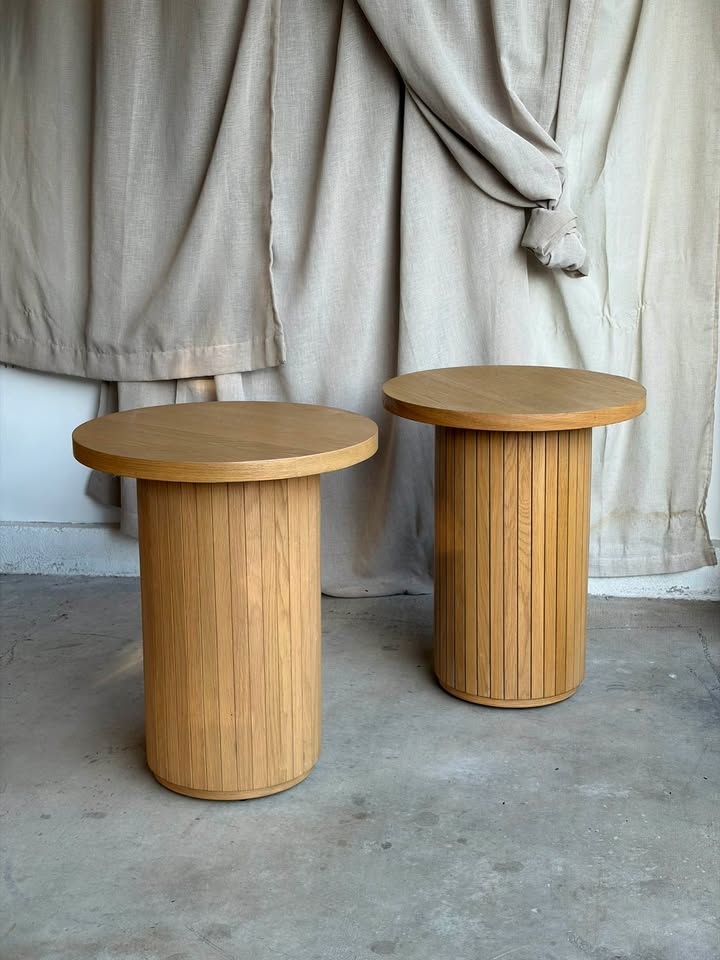 Pair of Joybird Honey Oak Side Tables