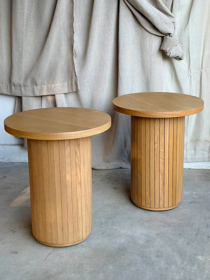 Pair of Joybird Honey Oak Side Tables