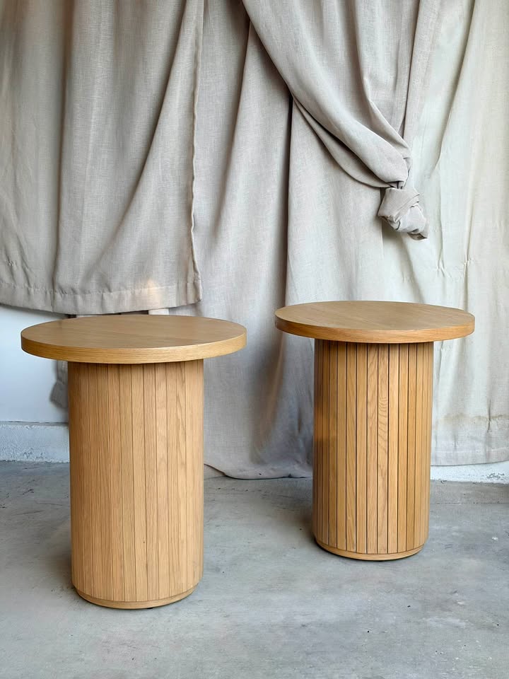 Pair of Joybird Honey Oak Side Tables