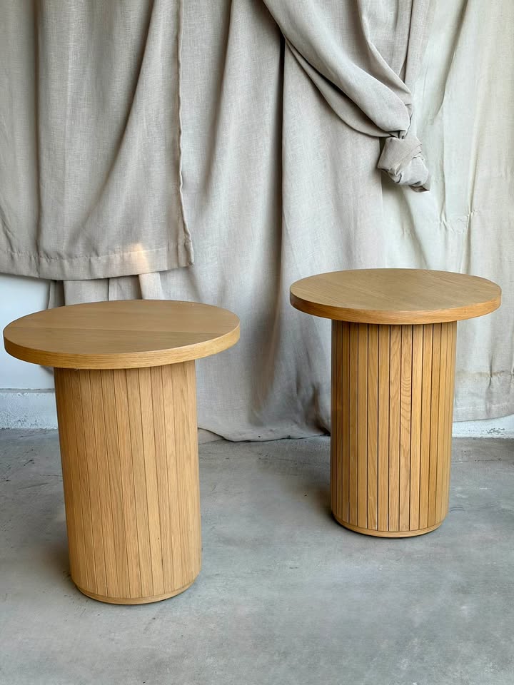 Pair of Joybird Honey Oak Side Tables