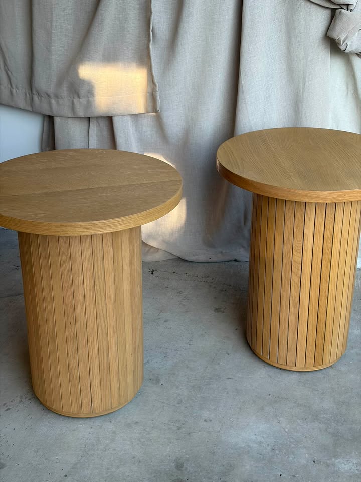 Pair of Joybird Honey Oak Side Tables
