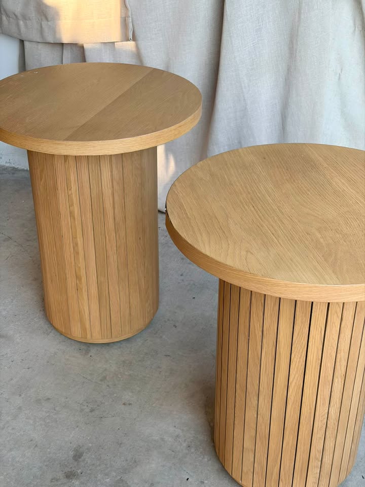 Pair of Joybird Honey Oak Side Tables