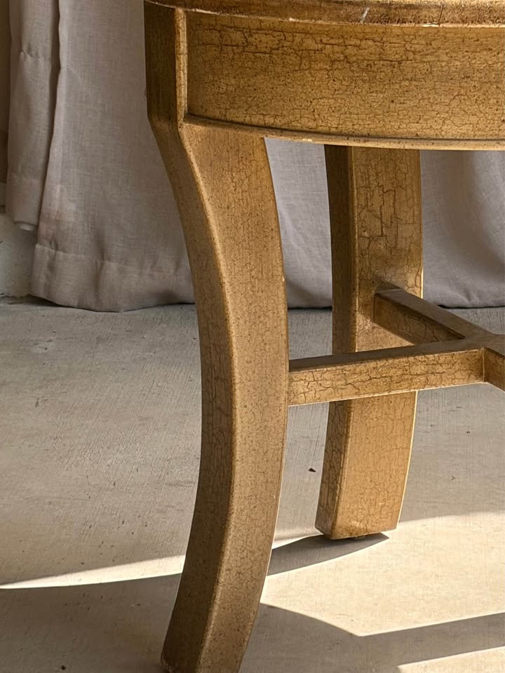 Round Crackle Finish Side Table
