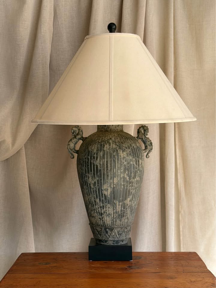 Mid-Century Dragon Urn Table Lamp