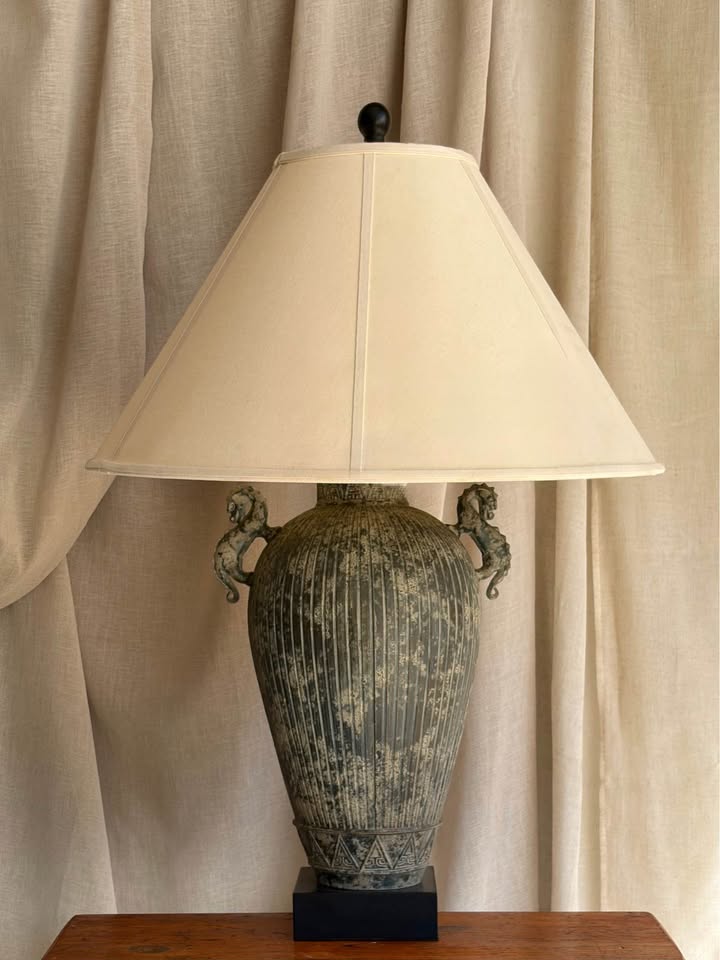 Mid-Century Dragon Urn Table Lamp