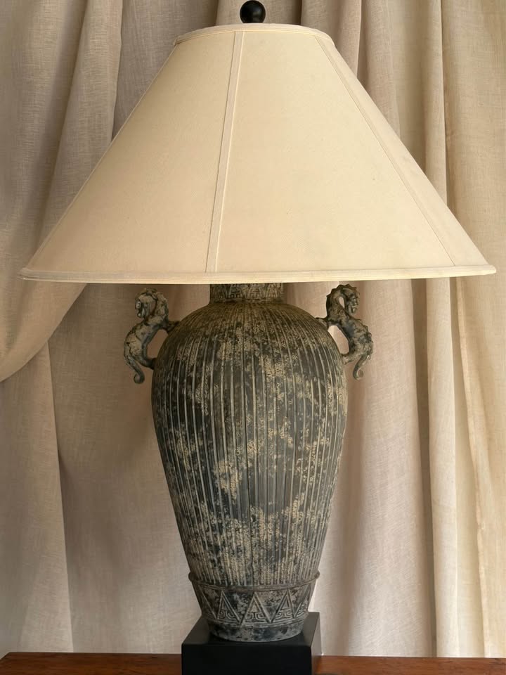 Mid-Century Dragon Urn Table Lamp