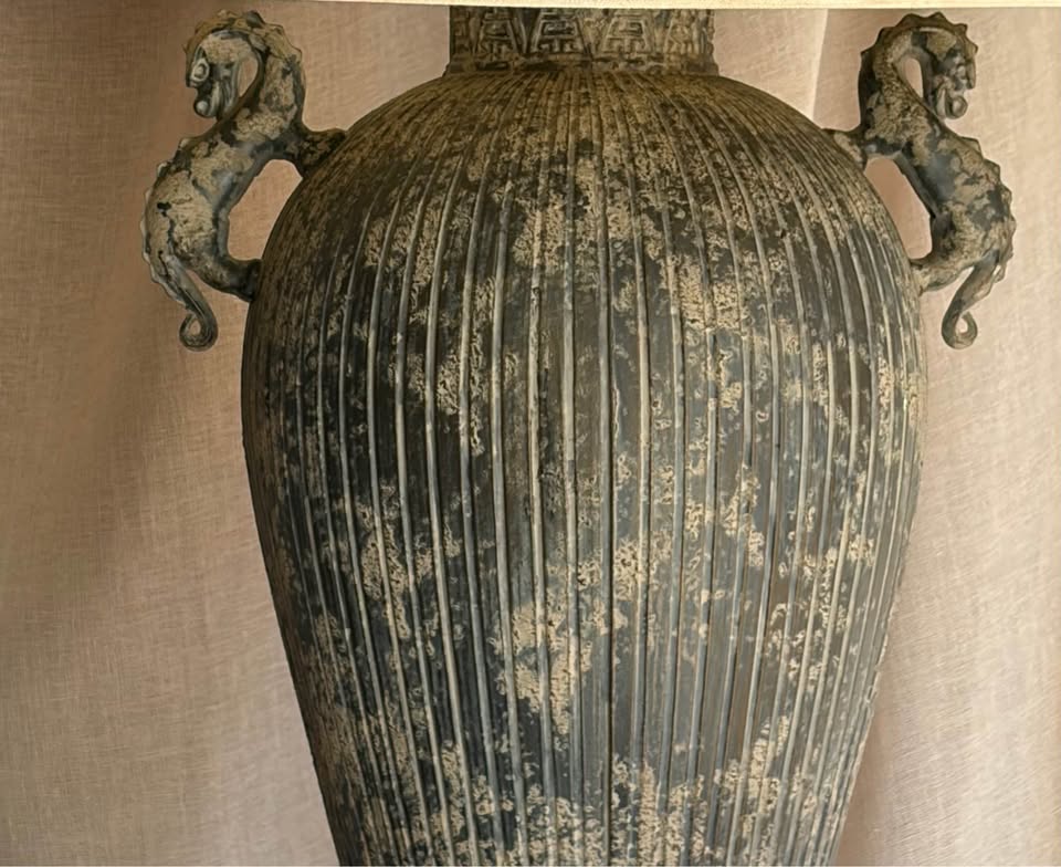 Mid-Century Dragon Urn Table Lamp