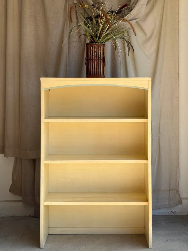 Golden Cottage Core Wooden Bookcase
