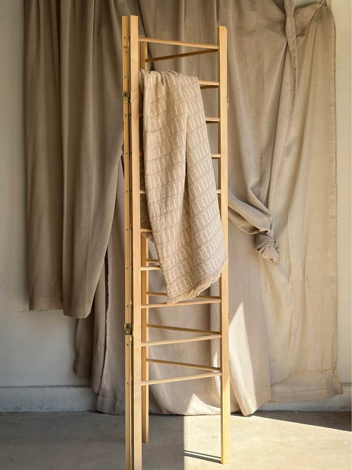 Handmade Wooden 3-Panel Folding Room Divider