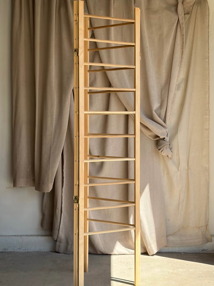 Handmade Wooden 3-Panel Folding Room Divider