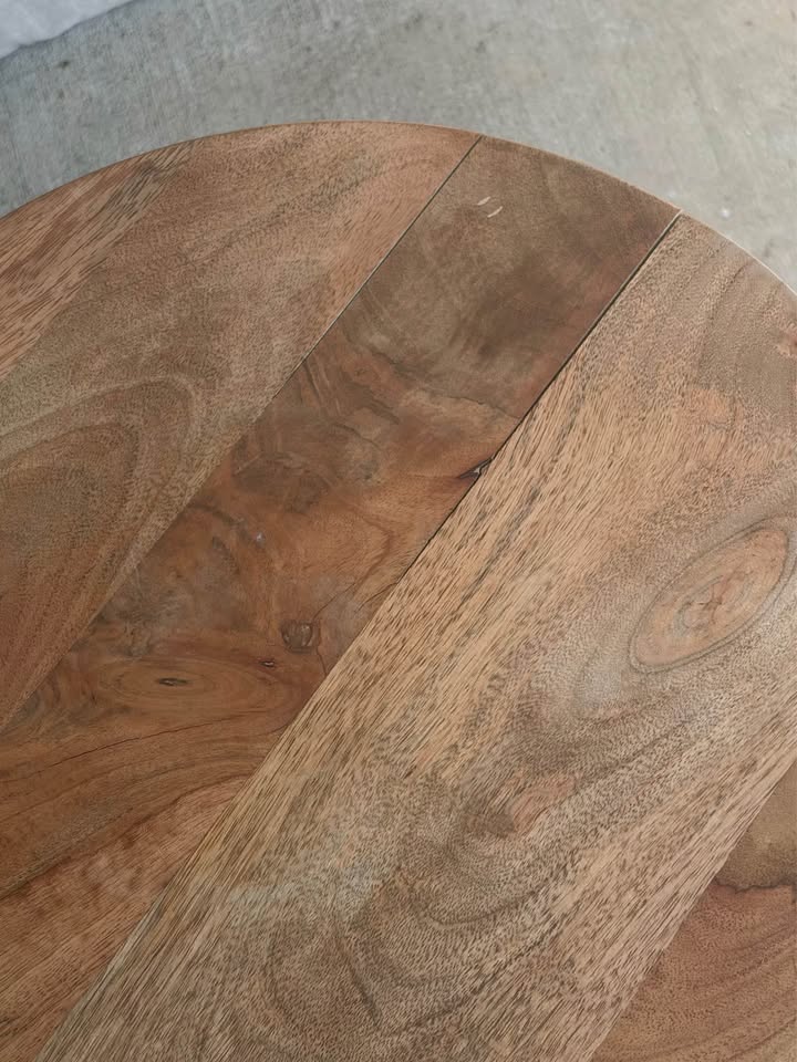 Hand-Carved Wooden Pedestal Stool