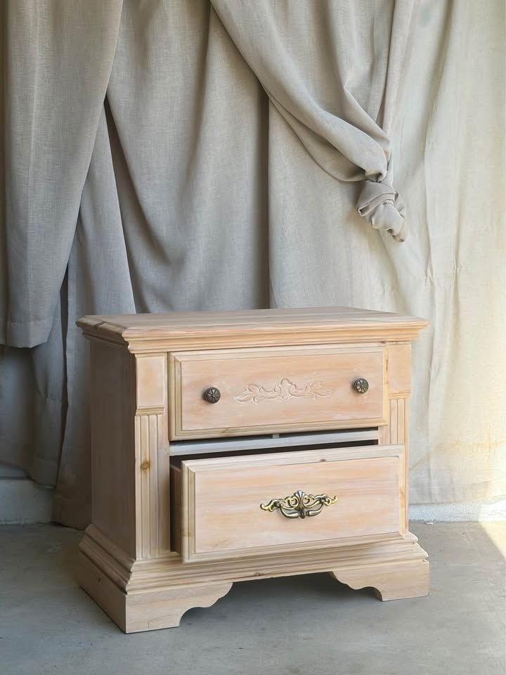 Vintage Solid Wood Cottage Nightstand
