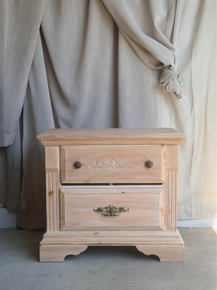 Vintage Solid Wood Cottage Nightstand