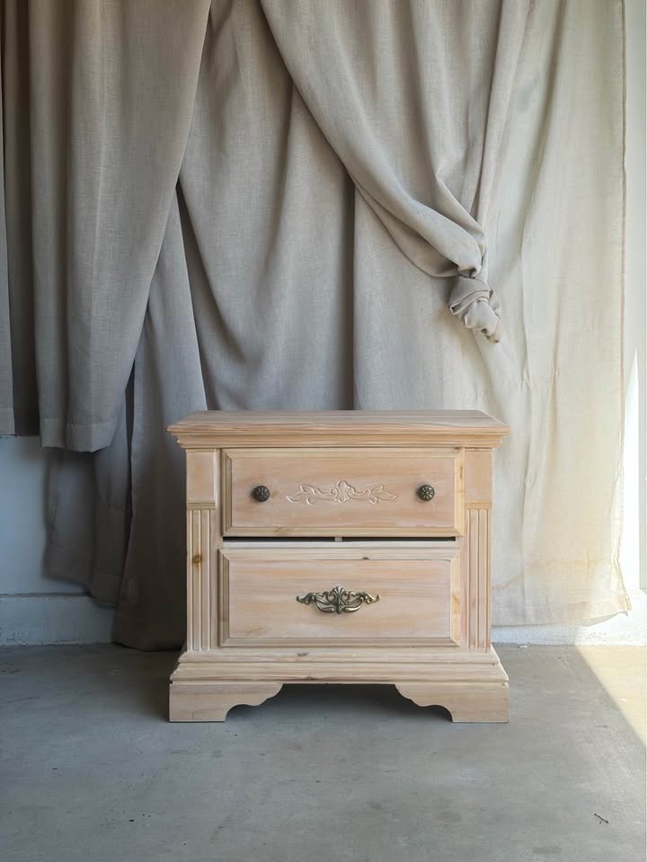 Vintage Solid Wood Cottage Nightstand