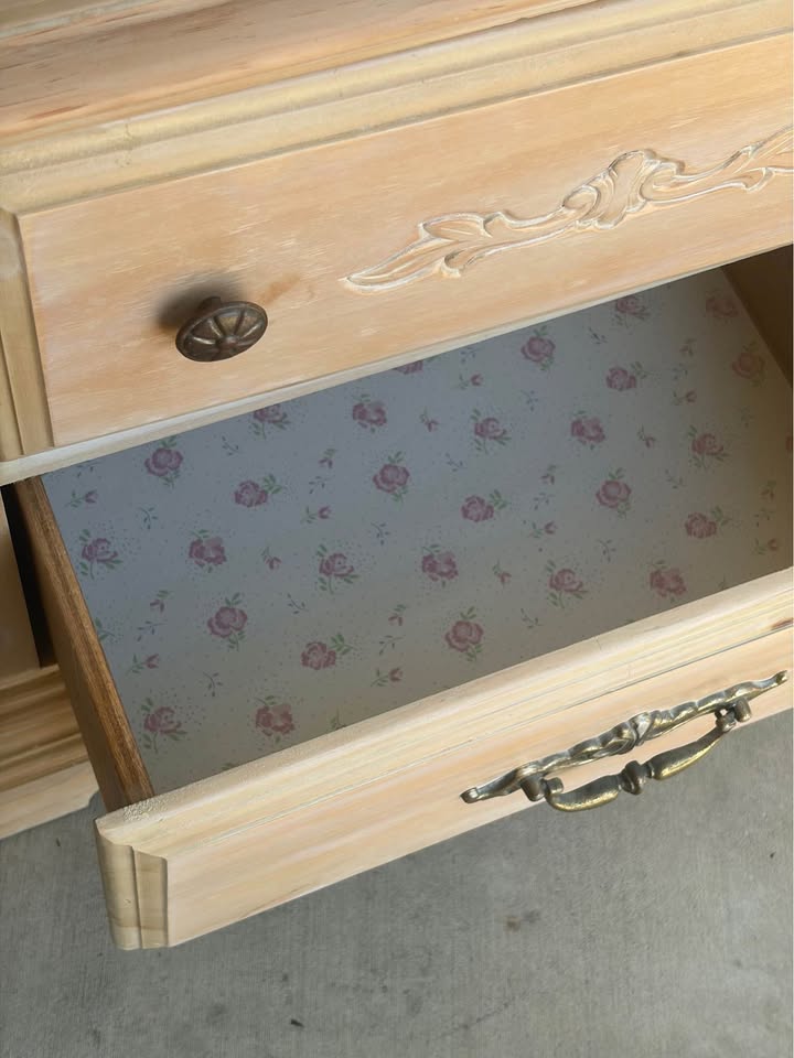 Vintage Solid Wood Cottage Nightstand
