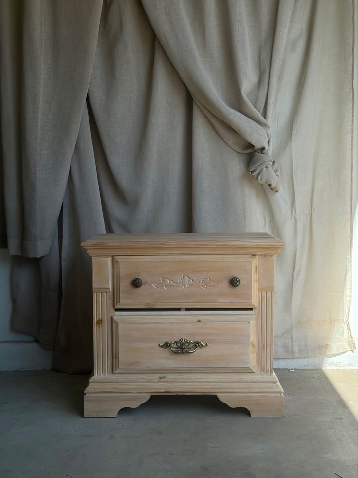 Vintage Solid Wood Cottage Nightstand