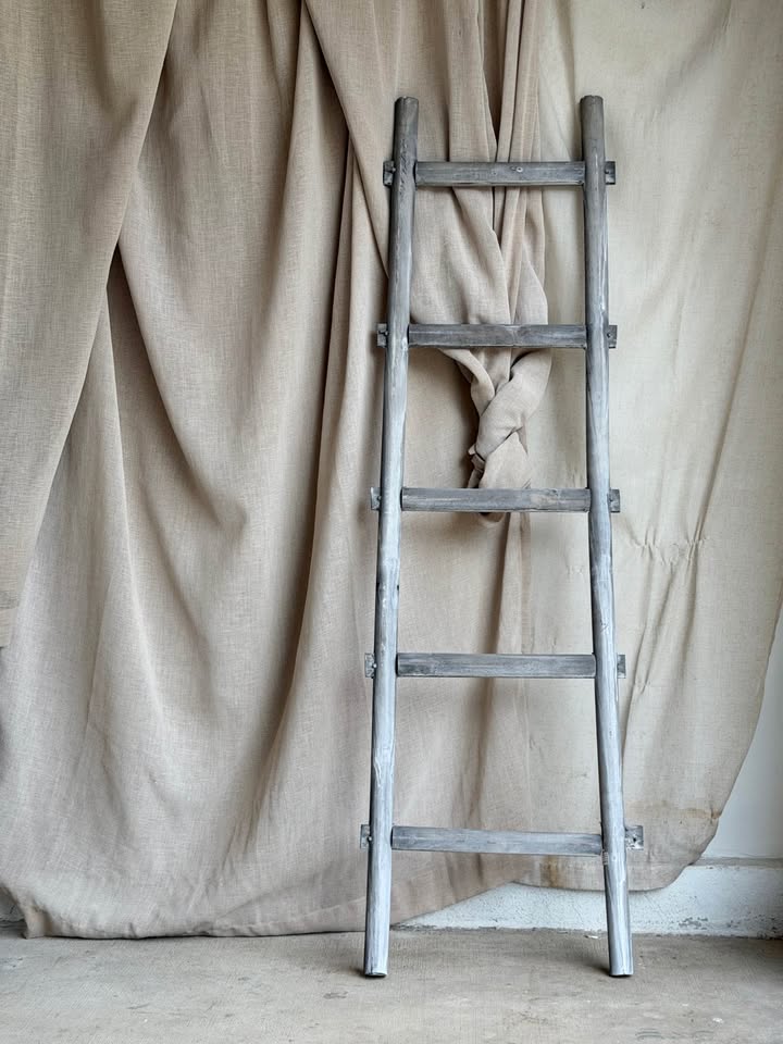 Rustic Weathered Wood Decorative Ladder