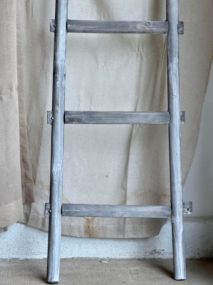 Rustic Weathered Wood Decorative Ladder