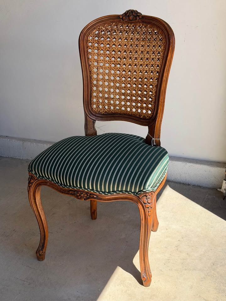 Vintage French Provincial Cane Back Dining Chair