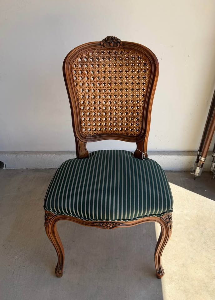 Vintage French Provincial Cane Back Dining Chair