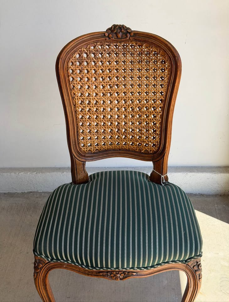 Vintage French Provincial Cane Back Dining Chair