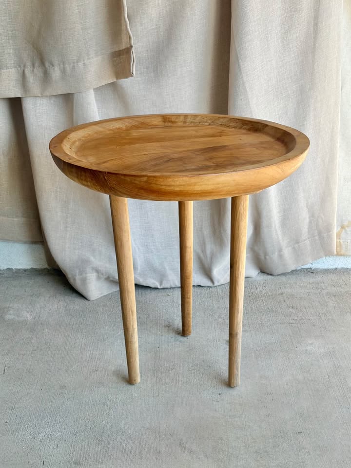 Teakwood Round Wooden Side Table