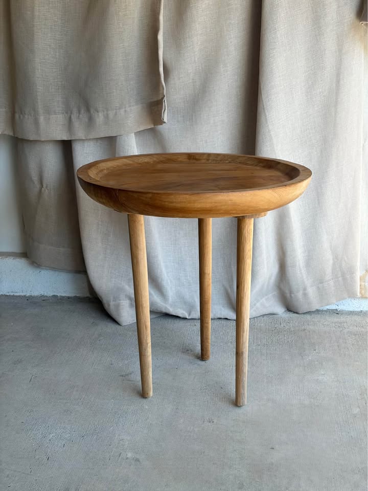 Teakwood Round Wooden Side Table